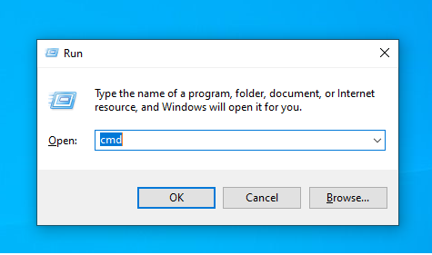mở command Prompt để kiểm tra pin laptop
